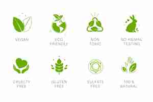 Free vector pack of cruelty free badges illustrated