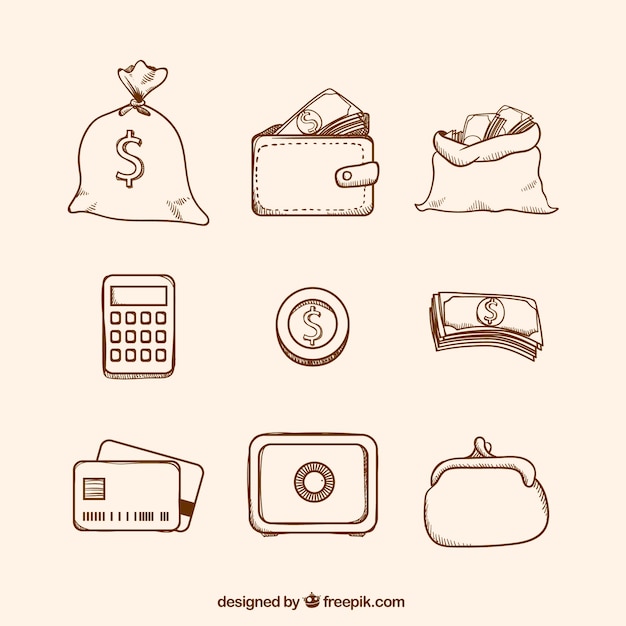 Free vector pack of currency and other money items