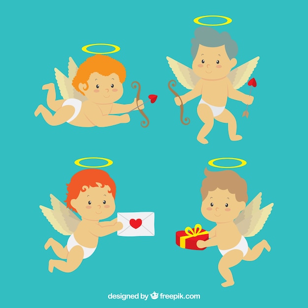 Pack cute cupid characters