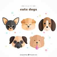 Free vector pack of cute dogs