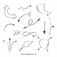 Free vector pack of cute hand drawn arrows