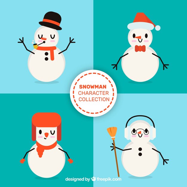 Pack of cute snowmen