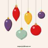 Free vector pack of decorative christmas balls with different shapes