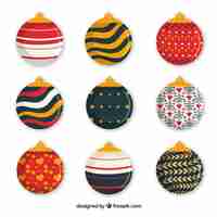 Free vector pack of decorative christmas balls