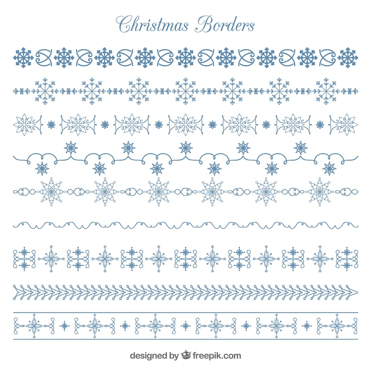 Free Vector pack of decorative christmas borders
