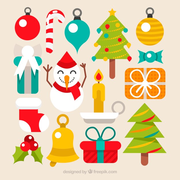 Pack of decorative christmas elements