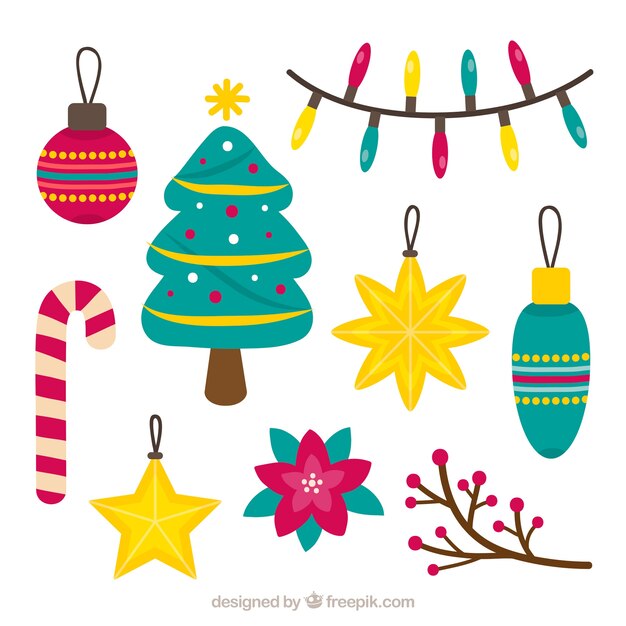 Free vector pack of decorative christmas elements