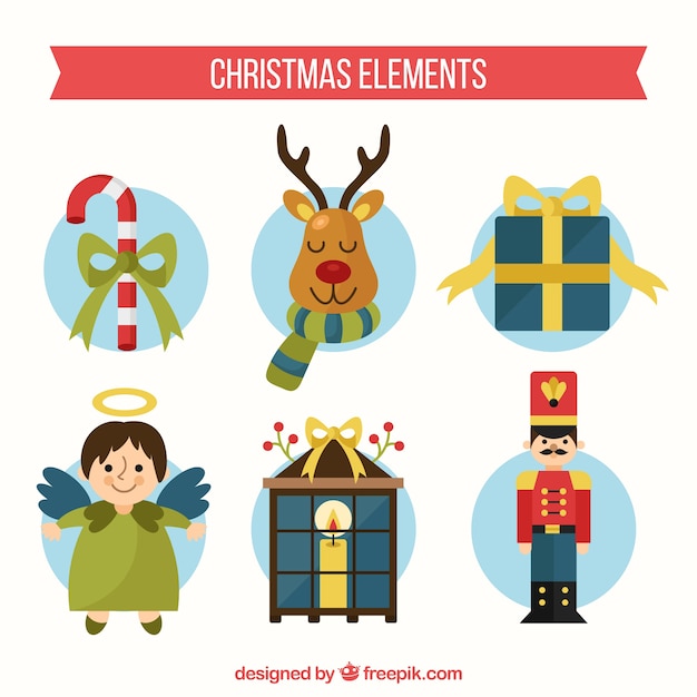 Free vector pack of decorative christmas elements