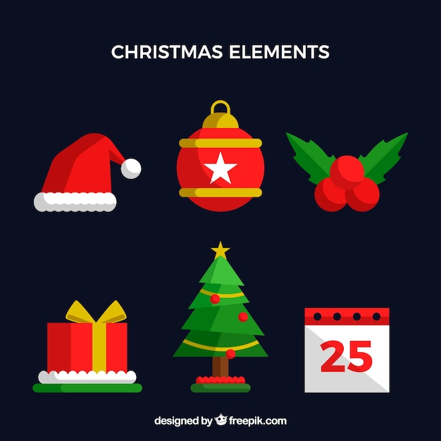 Free vector pack of decorative christmas elements