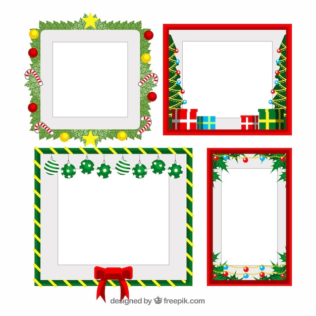 Free vector pack of decorative christmas frames