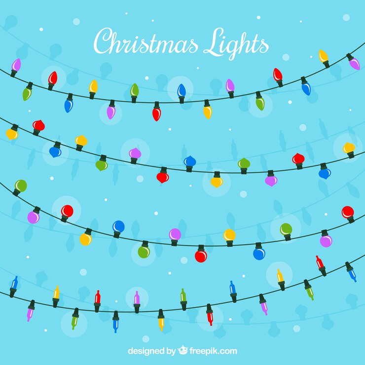 Free Vector pack of decorative christmas lights