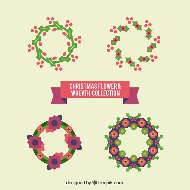 Pack of decorative christmas wreaths