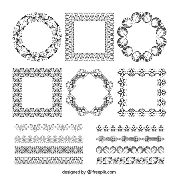 Pack of decorative frames and borders