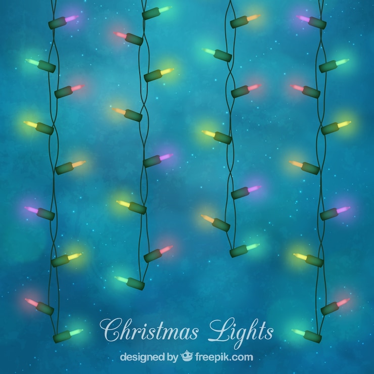Free Vector pack of decorative lights for christmas