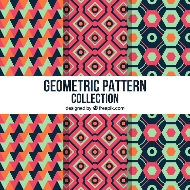 Free vector pack of decorative patterns of geometric shapes