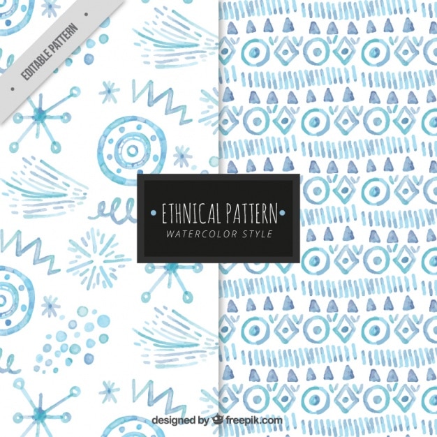 Free vector pack of decorative patterns with abstract watercolor shapes