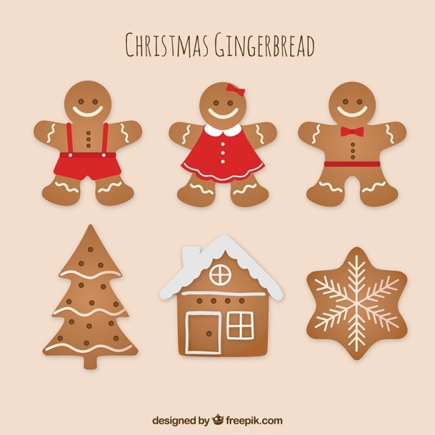 Free vector pack of delicious ginger cookies
