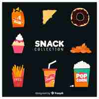 Free vector pack of delicious snacks