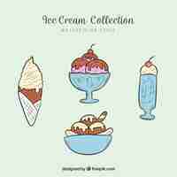 Free vector pack of delicious summer desserts