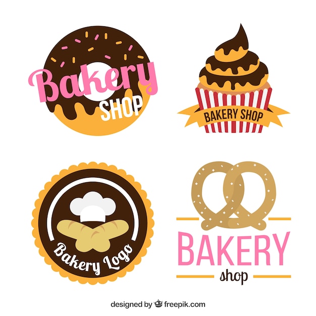 Free vector pack of desserts badges