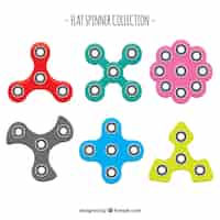 Vettore gratuito confezione di diversi spinner colorati