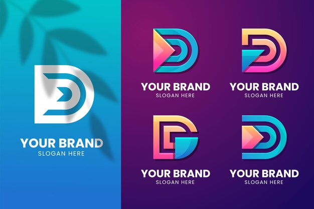 Пакет различных градиентных логотипов d
