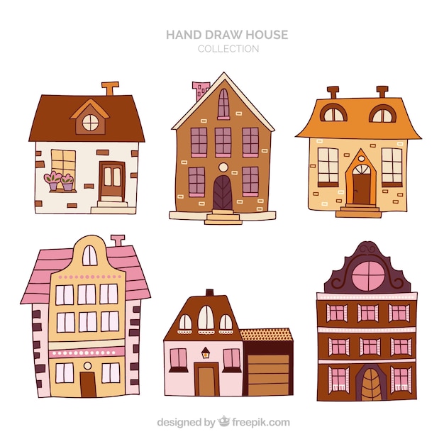 Free vector pack of different houses