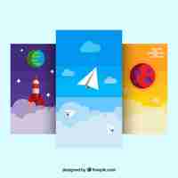 Free vector pack of different mobile wallpapers