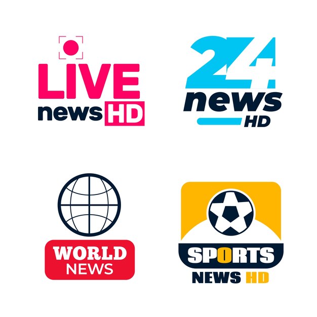 Pack of different news logos