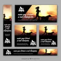 Free vector pack of dog trainer banners