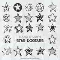 Vettore gratuito confezione da doodles stelle