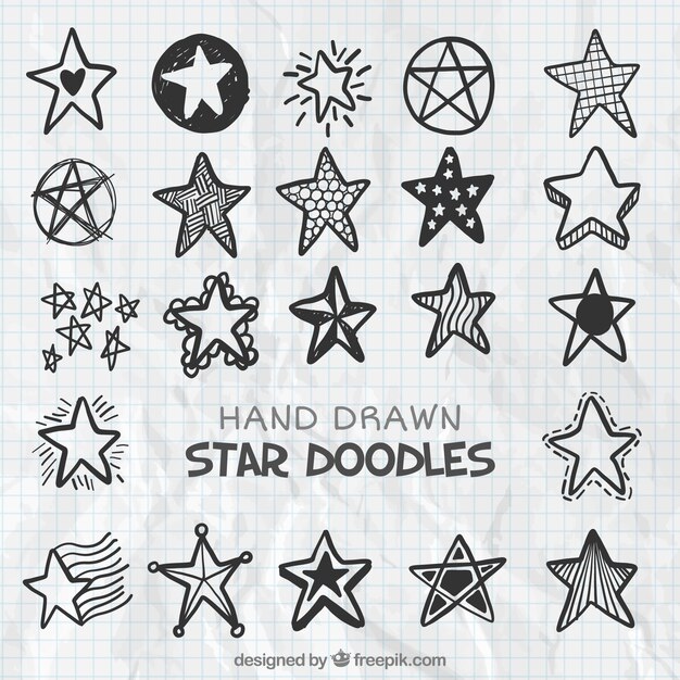 Free Vector pack of doodles stars