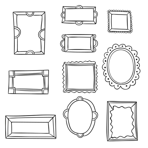 描かれた装飾フレームのパック