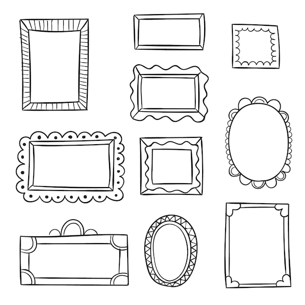 Pack of drawn ornamental frames