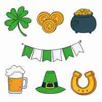 Free vector pack of drawn st. patrick's day elements