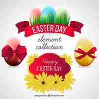 Free vector pack of easter day ornaments