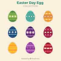 Free vector pack of easter eggs with geometric and ornamental designs