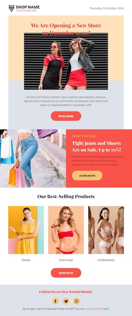 Free vector pack of ecommerce email templates