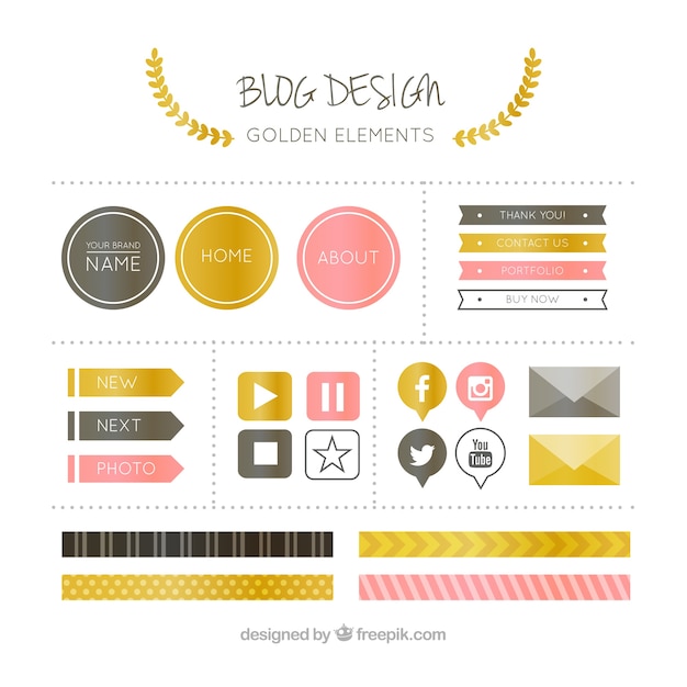 Pack of elegant blog elements