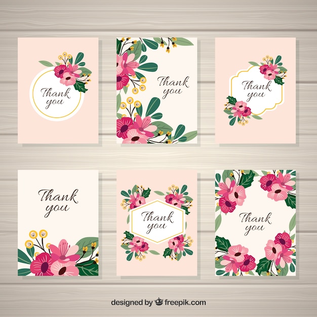 Pack of elegant vintage flowers card