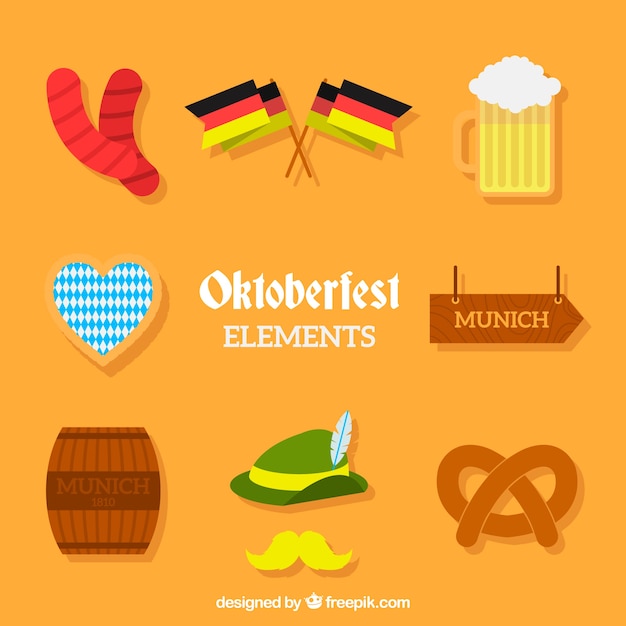 Free vector pack of elements of traditional german celebration