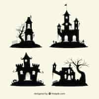 Free vector pack of enchanted halloween castles