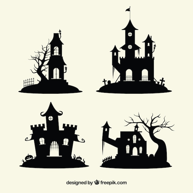 Pack of enchanted halloween castles