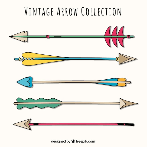 Pack of ethnic hand drawn arrows