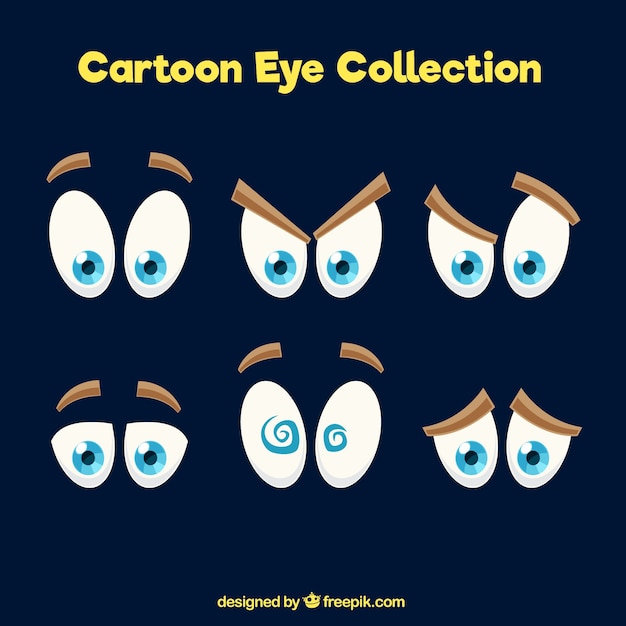 Pack eyes and eyebrow cartoon