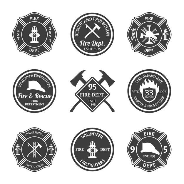 Pack of firefighter badges