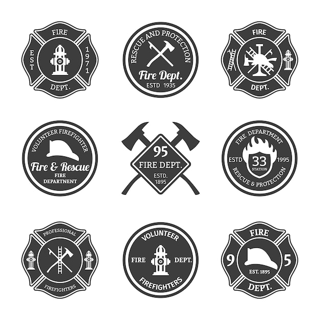 Pack of firefighter badges