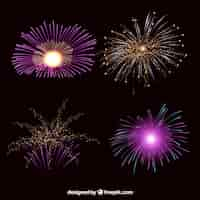 Free vector pack of fireworks