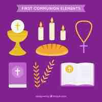 Free vector pack of first communion items