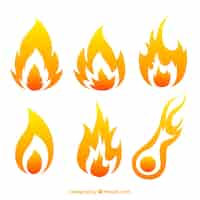 Free vector pack of flames of fire